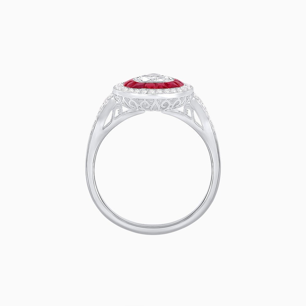 Art Deco Inspired Convertible Pear Double Halo Ring Pendant - Shahin Jewelry