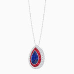 Load image into Gallery viewer, Art Deco Inspired Convertible Pear Double Halo Ring Pendant - Shahin Jewelry