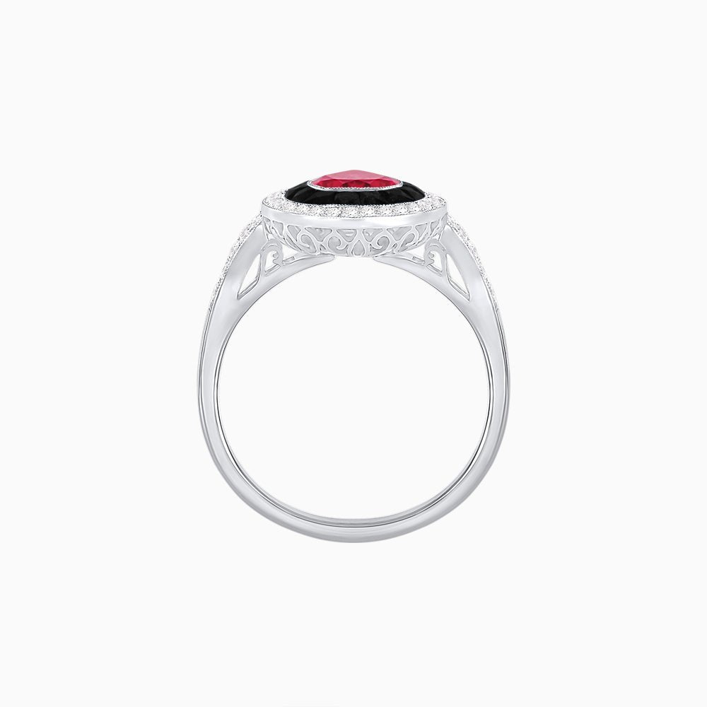 Art Deco Inspired Convertible Pear Double Halo Ring Pendant - Shahin Jewelry