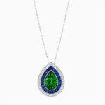 Load image into Gallery viewer, Art Deco Inspired Convertible Pear Double Halo Ring Pendant - Shahin Jewelry