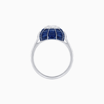 Load image into Gallery viewer, Art Deco Inspired Cushion-Cut Center and Calibré-Cut Gemstone Cocktail Ring - Shahin Jewelry
