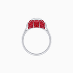 Load image into Gallery viewer, Art Deco Inspired Cushion-Cut Center and Calibré-Cut Gemstone Cocktail Ring - Shahin Jewelry