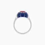 Load image into Gallery viewer, Art Deco Inspired Cushion-Cut Center and Calibré-Cut Gemstone Cocktail Ring - Shahin Jewelry