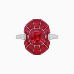 Load image into Gallery viewer, Art Deco Inspired Cushion-Cut Center and Calibré-Cut Gemstone Cocktail Ring - Shahin Jewelry