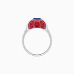 Load image into Gallery viewer, Art Deco Inspired Cushion-Cut Center and Calibré-Cut Gemstone Cocktail Ring - Shahin Jewelry