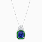 Load image into Gallery viewer, Art Deco Inspired Cushion Cut Double Halo Pendant with Fan Bail - Shahin Jewelry