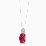 Load image into Gallery viewer, Art Deco Inspired Cushion Cut Double Halo Pendant with Fan Bail - Shahin Jewelry