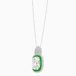 Load image into Gallery viewer, Art Deco Inspired Cushion Cut Double Halo Pendant with Fan Bail - Shahin Jewelry