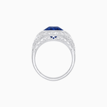Load image into Gallery viewer, Art Deco Inspired Cushion Cut Ring with Baguette Diamonds - Shahin Jewelry