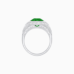 Load image into Gallery viewer, Art Deco Inspired Cushion Cut Ring with Baguette Diamonds - Shahin Jewelry