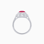 Load image into Gallery viewer, Art Deco Inspired Cushion Cut Sunburst Diamond Halo Ring - Shahin Jewelry