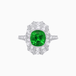 Load image into Gallery viewer, Art Deco Inspired Cushion Cut Sunburst Diamond Halo Ring - Shahin Jewelry