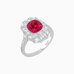 Load image into Gallery viewer, Art Deco Inspired Cushion Cut Sunburst Diamond Halo Ring - Shahin Jewelry