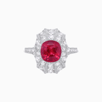 Load image into Gallery viewer, Art Deco Inspired Cushion Cut Sunburst Diamond Halo Ring - Shahin Jewelry
