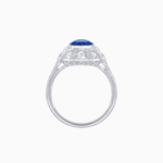Load image into Gallery viewer, Art Deco Inspired Cushion Cut Sunburst Diamond Halo Ring - Shahin Jewelry