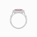 Load image into Gallery viewer, Art Deco Inspired Cushion Diamond Halo Ring - Shahin Jewelry
