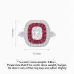 Load image into Gallery viewer, Art Deco Inspired Cushion Gemstone &amp; Diamond Halo Ring - Shahin Jewelry
