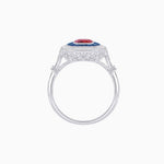 Load image into Gallery viewer, Art Deco Inspired Cushion Gemstone &amp; Diamond Halo Ring - Shahin Jewelry