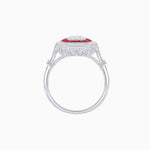 Load image into Gallery viewer, Art Deco Inspired Cushion Gemstone &amp; Diamond Halo Ring - Shahin Jewelry