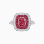 Load image into Gallery viewer, Art Deco Inspired Cushion Gemstone &amp; Diamond Halo Ring - Shahin Jewelry