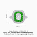 Load image into Gallery viewer, Art Deco Inspired Cushion Gemstone &amp; Diamond Halo Ring - Shahin Jewelry