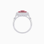 Load image into Gallery viewer, Art Deco Inspired Cushion Gemstone &amp; Diamond Halo Ring - Shahin Jewelry