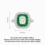 Load image into Gallery viewer, Art Deco Inspired Cushion Gemstone &amp; Diamond Halo Ring - Shahin Jewelry