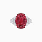 Load image into Gallery viewer, Art Deco Inspired Cushion Gemstones Halo Ring - Shahin Jewelry