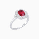 Load image into Gallery viewer, Art Deco - Inspired Cushion Halo Ring Mounting with Baguette and Round Diamonds Custom Center Stone | Bold Symmetry | Hand - Applied Milgrain - Shahin Jewelry

