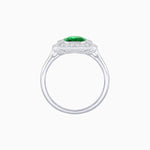 Load image into Gallery viewer, Art Deco - Inspired Cushion Halo Ring Mounting with Baguette and Round Diamonds Custom Center Stone | Bold Symmetry | Hand - Applied Milgrain - Shahin Jewelry
