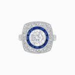 Load image into Gallery viewer, Art Deco Inspired Cushion Shape Ring with Dimond - Shahin Jewelry
