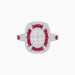 Load image into Gallery viewer, Art Deco Inspired Cushion Shape Ring with Dimond - Shahin Jewelry
