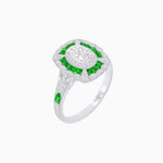 Load image into Gallery viewer, Art Deco Inspired Cushion Shape Ring with Dimond - Shahin Jewelry
