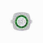 Load image into Gallery viewer, Art Deco Inspired Cushion Shape Ring with Dimond - Shahin Jewelry
