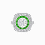 Load image into Gallery viewer, Art Deco Inspired Cushion Shape Ring with Dimond - Shahin Jewelry
