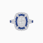 Load image into Gallery viewer, Art Deco Inspired Cushion Shape Ring with Dimond - Shahin Jewelry
