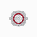 Load image into Gallery viewer, Art Deco Inspired Cushion Shape Ring with Dimond - Shahin Jewelry
