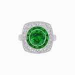 Load image into Gallery viewer, Art Deco Inspired Cushion Shape Ring with Gemstone - Shahin Jewelry
