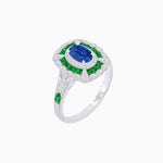 Load image into Gallery viewer, Art Deco Inspired Cushion Shape Ring with Gemstone - Shahin Jewelry
