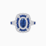 Load image into Gallery viewer, Art Deco Inspired Cushion Shape Ring with Gemstone - Shahin Jewelry
