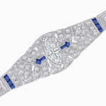 Load image into Gallery viewer, Art Deco Inspired Diamond and Marquise Gemstone Bracelet - Shahin Jewelry
