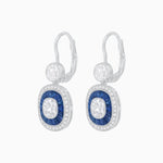 Load image into Gallery viewer, Art Deco - Inspired Diamond And Sapphire Earrings - Shahin Jewelry
