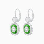 Load image into Gallery viewer, Art Deco - Inspired Diamond And Sapphire Earrings - Shahin Jewelry
