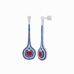 Load image into Gallery viewer, Art Deco Inspired Diamond Drop Earrings With Gemstone - Shahin Jewelry