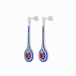 Load image into Gallery viewer, Art Deco Inspired Diamond Drop Earrings With Gemstone - Shahin Jewelry