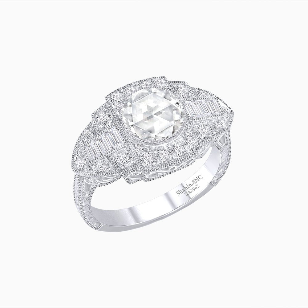 Art Deco Inspired Diamond Engagement Ring - Shahin Jewelry