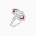 Load image into Gallery viewer, Art Deco Inspired Diamond Navette Ring - Shahin Jewelry
