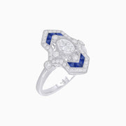 Art Deco Inspired Diamond Navette Ring - Shahin Jewelry