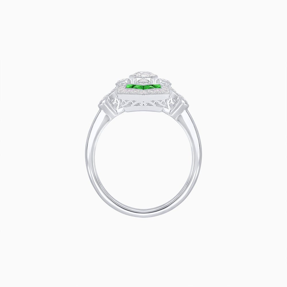 Art Deco Inspired Diamond Navette Ring - Shahin Jewelry