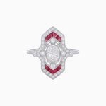 Load image into Gallery viewer, Art Deco Inspired Diamond Navette Ring - Shahin Jewelry
